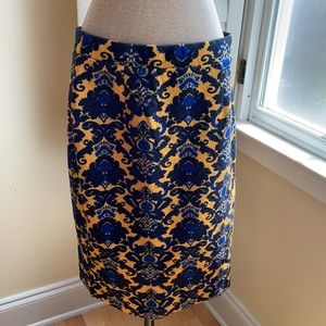 Black, yellow, blue skirt-fun pattern- Broxon Ivy